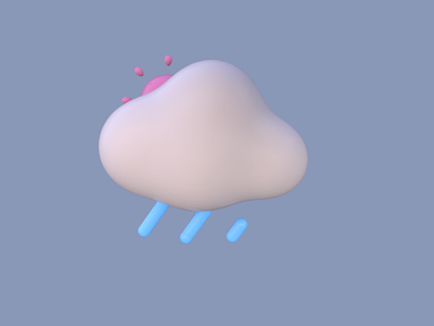 3D Raining cloud with gloomy days.