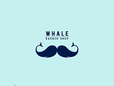 Whale Barber Logo barbershop branding creative logo identity logo logo design logofolio