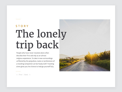 Lonely trip dailyui editorial grid headlines magazine minimal travel trip typography ui