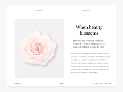 The Rose Collection clean daily ui floral grid jewellery layout minimal rose typography ui white