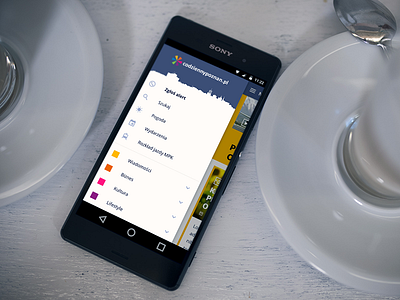 Local News App android design flat ionic ios material menu news side skyline