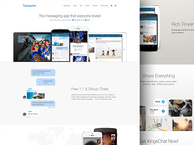KingsChat Landing Page app landing minimal mobile neat page simple single white