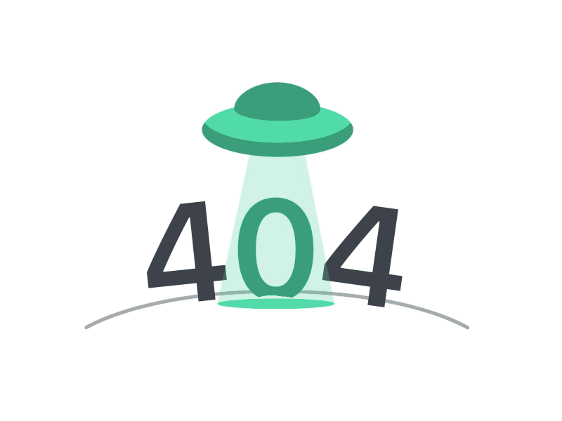 404! 404 animation flat funny gif minimal ufo