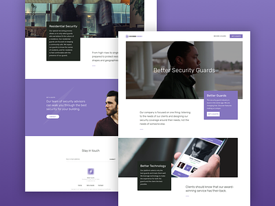 Landing Page for Security Company landing minimal one pager page parallax security trust