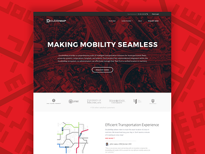 Landing page for transportation startup