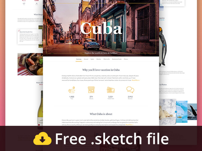 Travel Landing Page Pack Freebie clean download free freebie landing pack page sketch travel ui ux