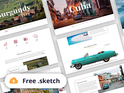 Free Travel Landing Page Generator Sketch clean download free freebie landing pack page sketch travel ui ux