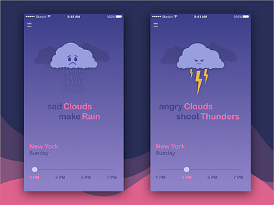 Weather App for Kids app illustration interaction interface ios kids learn mobile teach temperature weather