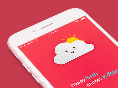 Happy Cloud app illustration interaction interface ios kids learn mobile teach temperature weather