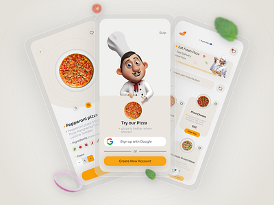 Pizzeria Pizza Delivery App adobe ai design figma graphic design illustration mobile app pizzeria ui vector