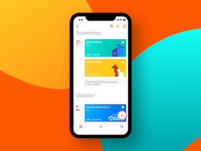 List View app application calendar illustration ios planner ui ux