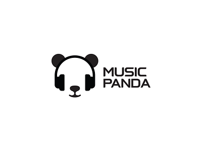 Music Panda app black brand headphone icon idea logo logos minimal sound