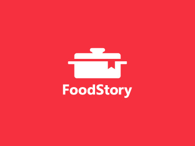 FoodStory book brand eat food idea logo mark story