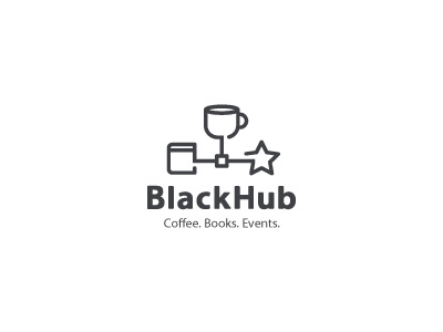 BlackHub black book brand coffee events hub idea logo logos mark