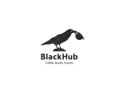 BlackHub black book brand cofe coffee idea logo logomark logos mark raven tea