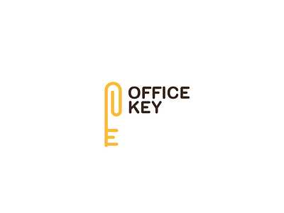 Office Key brand flat key logo logos mark office orange yellow