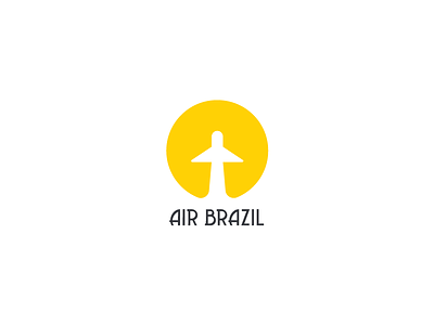 Air Brasil air airline avia brand brazil idea logo logos mark sun yellow