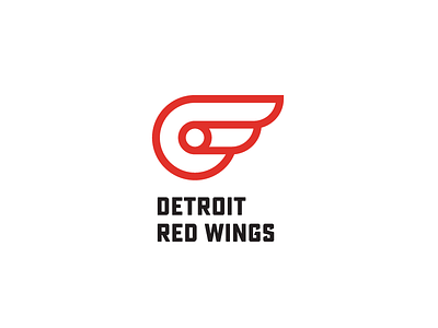 Detroit Red Wings (rebrand) brand hockey idea logo logos mark minimal red wings