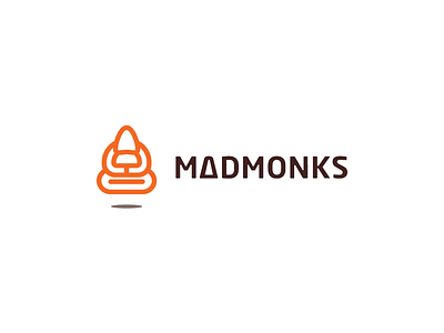 MadMonks brand idea logo logos mad minimal monks orange