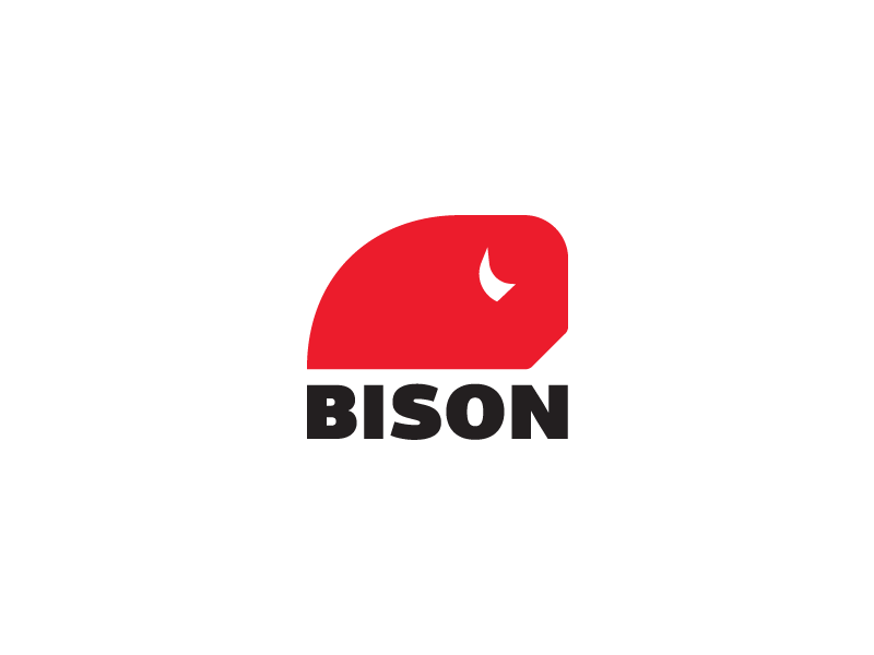 Bison fitness sport red bison minimal idea brand logos logo