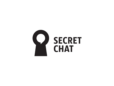 Secret Chat brand chat closed door idea logo logos mark minimal safe secret