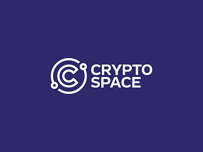Crypto Space bitcoin blockchain blue brand crypto idea logo logos mark space
