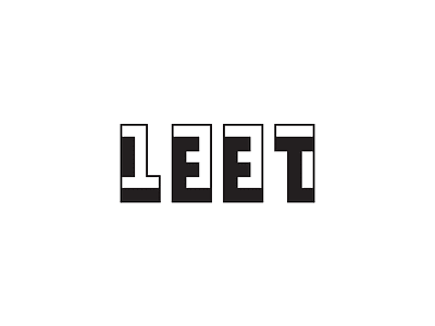 Leet 1337 black brand idea leet line logo logos mark minimal smart