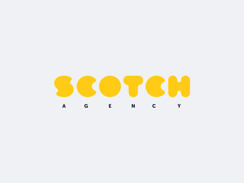 Scotch agency logosketch lettering logotype fonts black yellow creative flat minimal font idea marl logos logo