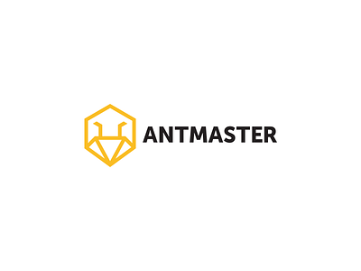 Antmaster ant brand branding drill flat icon idea line logo logos mark minimal yellow