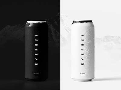 Everest beer black craft everest minimal mountain pack package packaging design packing white
