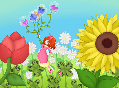 Flower Girl girl illustrat