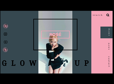 ROSE .landing page/kpop branding graphic design logo ui