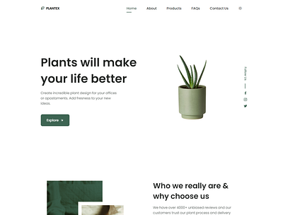 PLANTEX 3d app branding design illustration landing page ui ux website