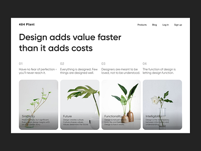 Planting Landing Page land page minimalist design plants ui ux website