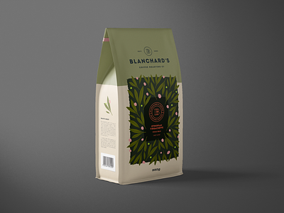 BLANCHARD packaging bag branding coffee colors illustration leaves minimalism packaging packagingdesign vintage