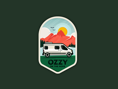 logo badge adventure badge branding illustration mountines van vanlife vector vintage