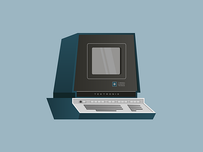 Tektronix T4002s 2d computer funny icon illustration illustrator minimalism pc retro simple tectronix vector vintage