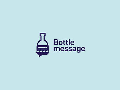 Bottle message branding icon logo simple vector