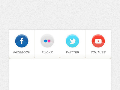 Social network buttons buttons facebook flickr gui menu navigation twitter youtube