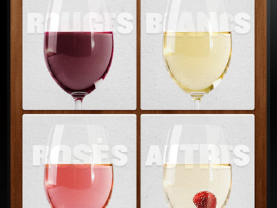 Wines app buttons design distort glass iphone paper retina texture transparency type typography ui web wood