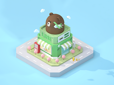 LINE+ artwork c4d illustrator iso isometric line lineplus