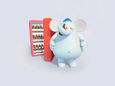 soolco beer c4d character cinema4d cute design elephant illustration
