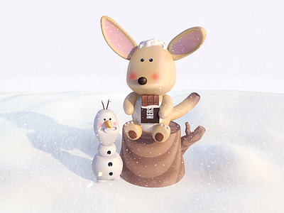 suing c4d character fox illustration olaf snow