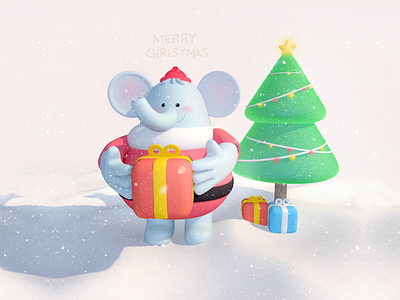 Merry Christmas c4d character characterdesign christmas gift illustration merry present soolco