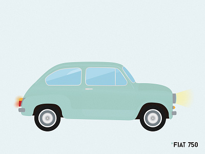 Fiat 750 car design fiat graphic design illustration poster retro vector vintage