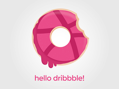 hello dribbble debut donut doughnut firstshot food glaze hello illustration sugar