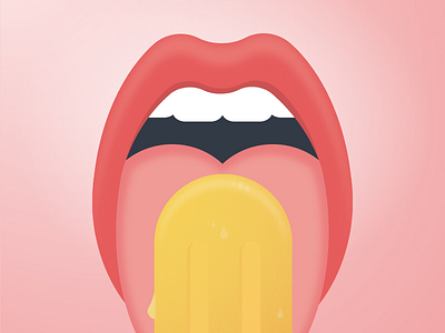Lick the Lolly hungry ice cream ice lolly illustration lick melting mouth summer tongue