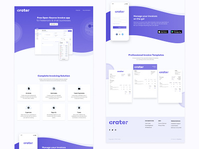 Crater - Invoice App Landing Page