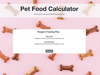 Pet Food Calculator - Personalized Feeding Plan