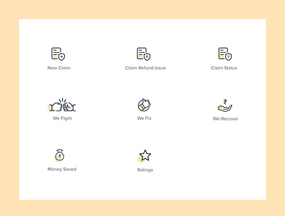Icons for Sureclaim Website health care icons icons set illustration insurance insurance app insurance company insurance logo insurtech website website concept website design